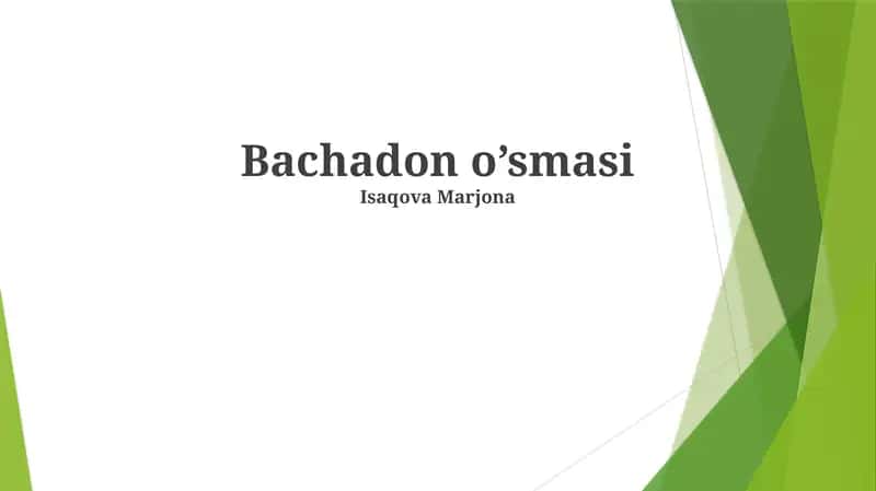 Bachadon o’smasi 1