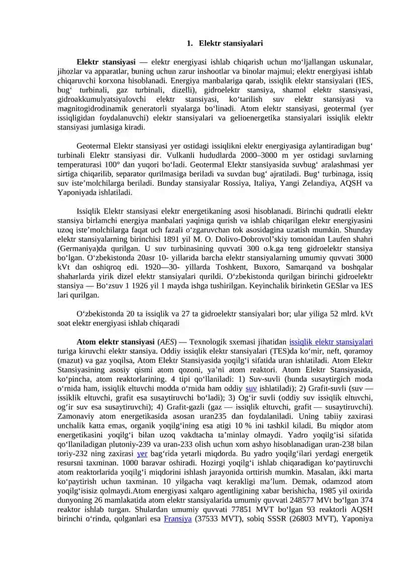 Elektr stansiyalari
