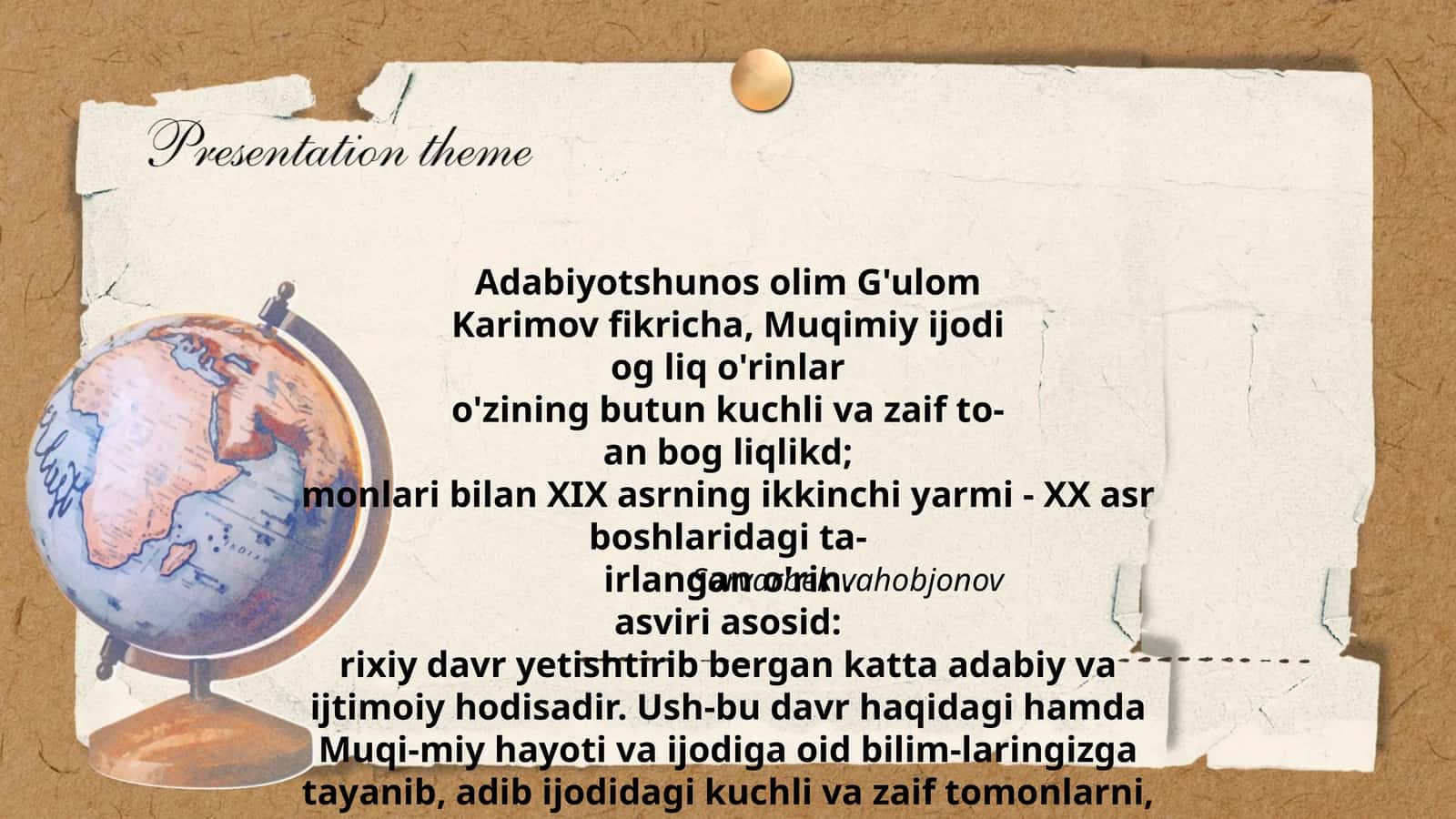 Adabiyotshunos olim G'ulom 1