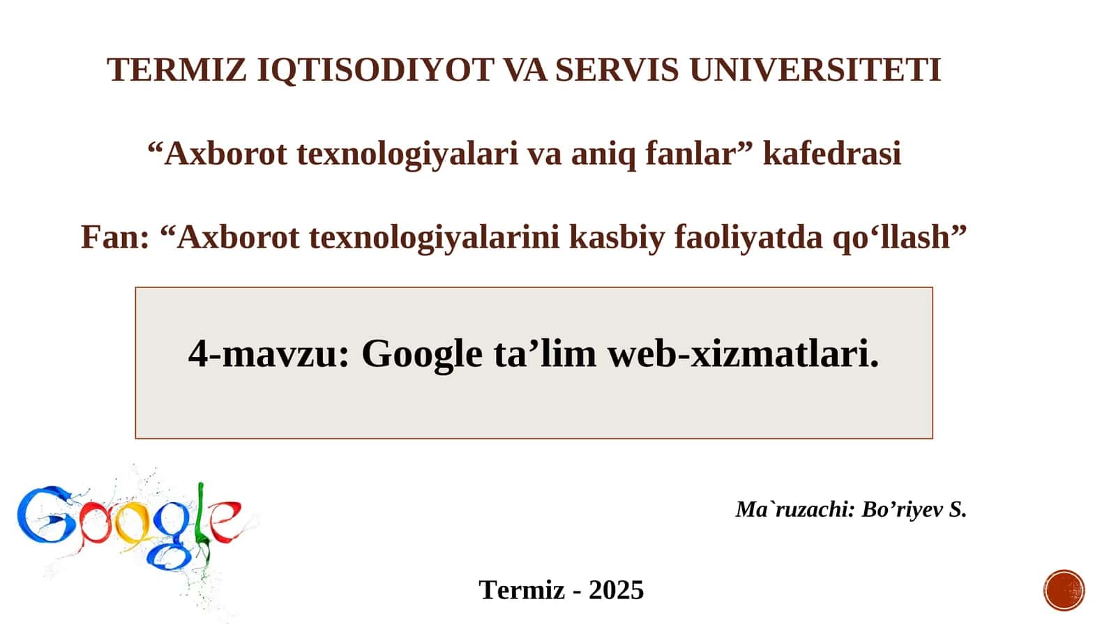 Google ta’lim web-xizmatlari 1