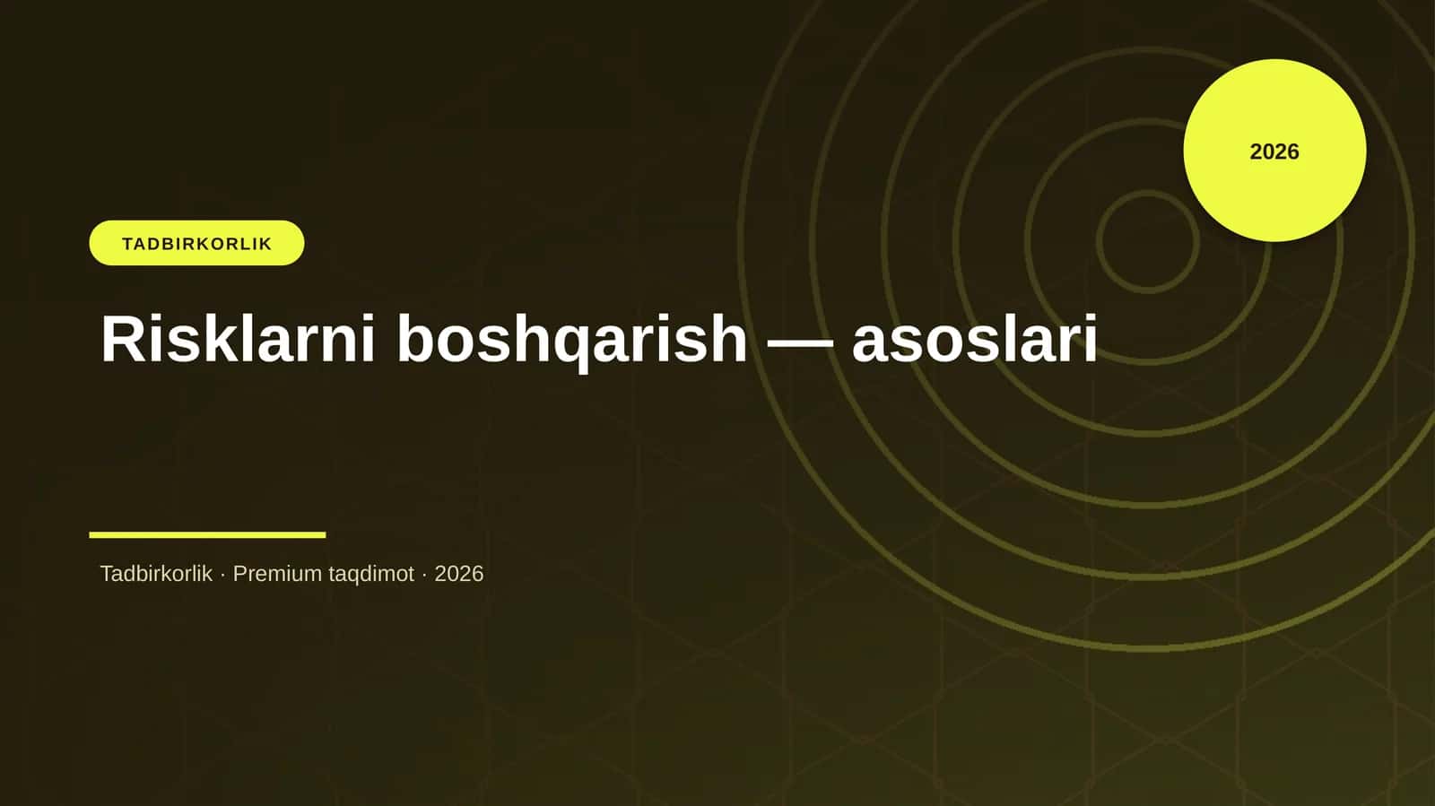 Risklarni boshqarish — asoslari 1