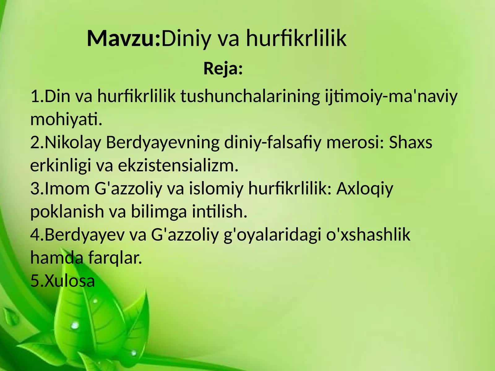 Diniy vahurfikrlilik 1