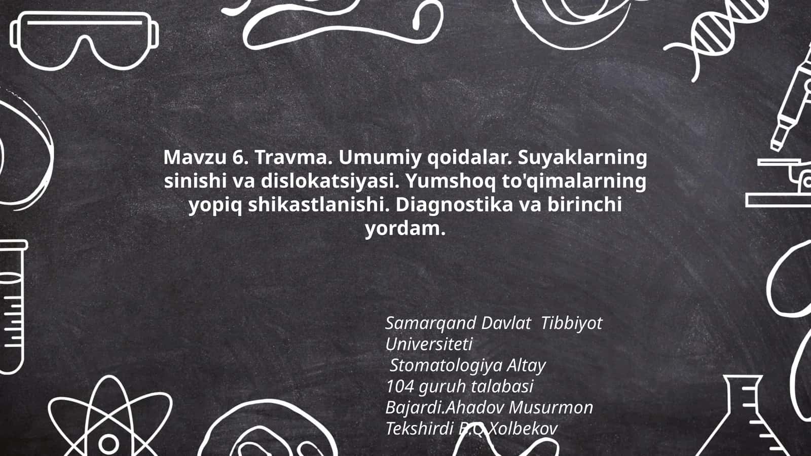 Travma. Umumiy qoidalar 1