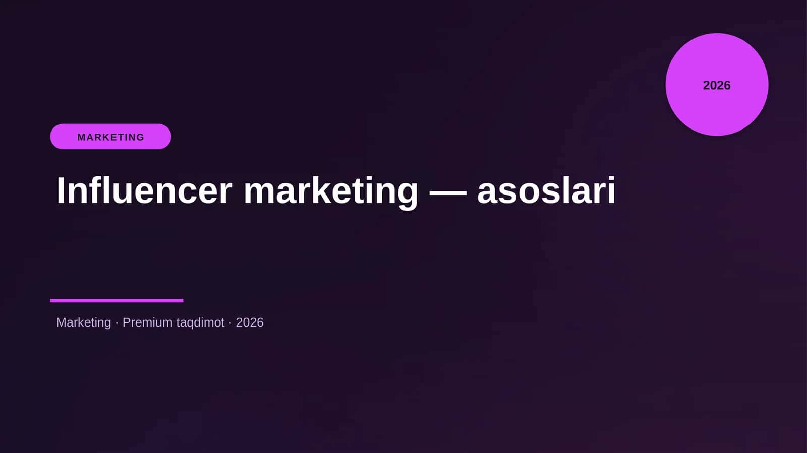 Influencer marketing — asoslari 1