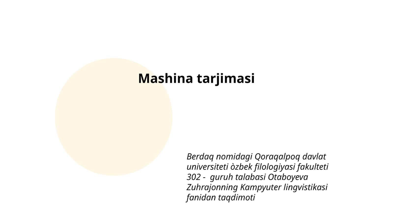 Mashina tarjimasi 1