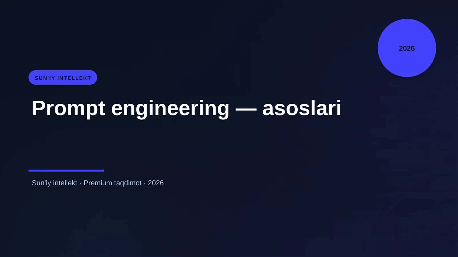 Prompt engineering — asoslari 1