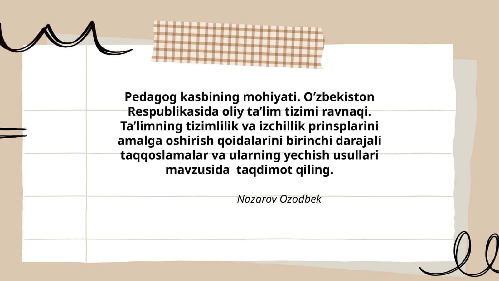 Pedagog kasbining mohiyati 1