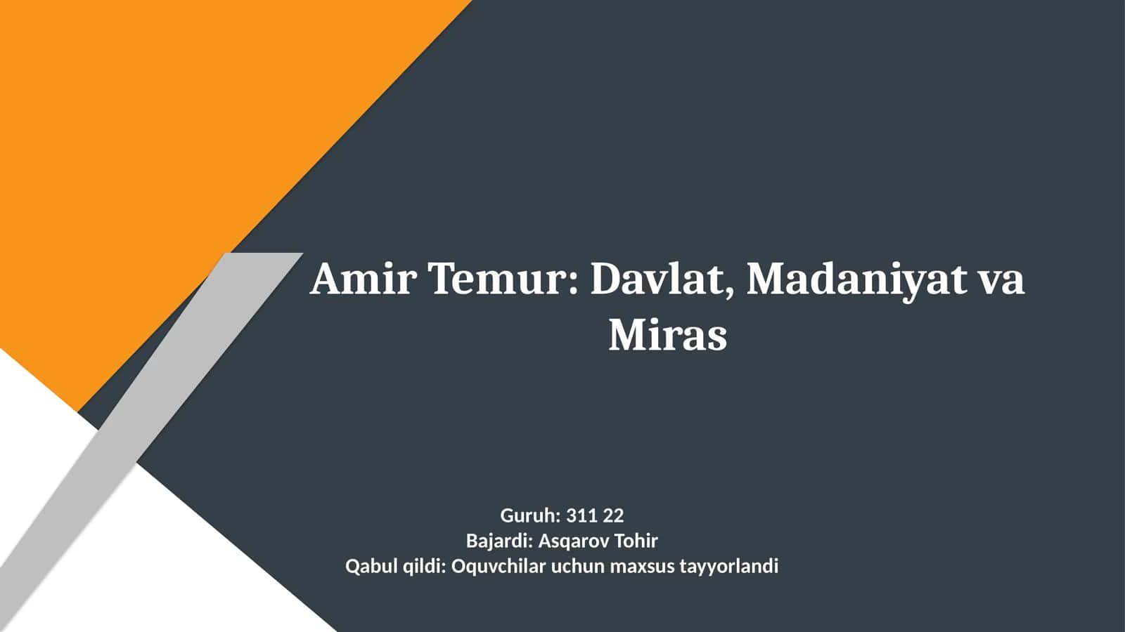 Amir Temur: Davlat, Madaniyat va Miras 1