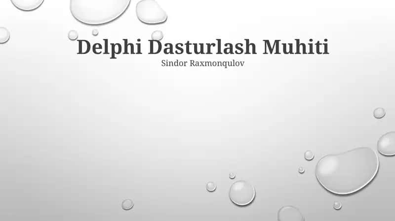 Delphi Dasturlash Muhiti 1