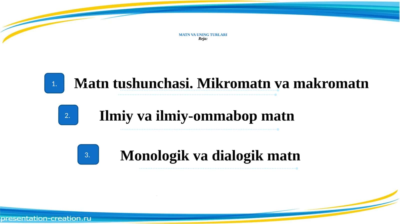 MATN VA UNING TURLARI 1