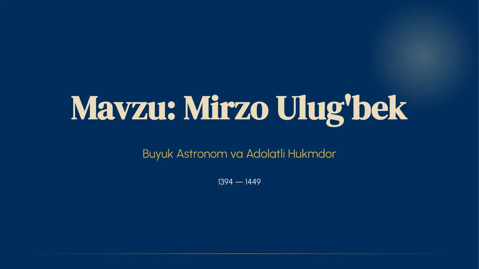 Mirzo uligbek hayoti 1