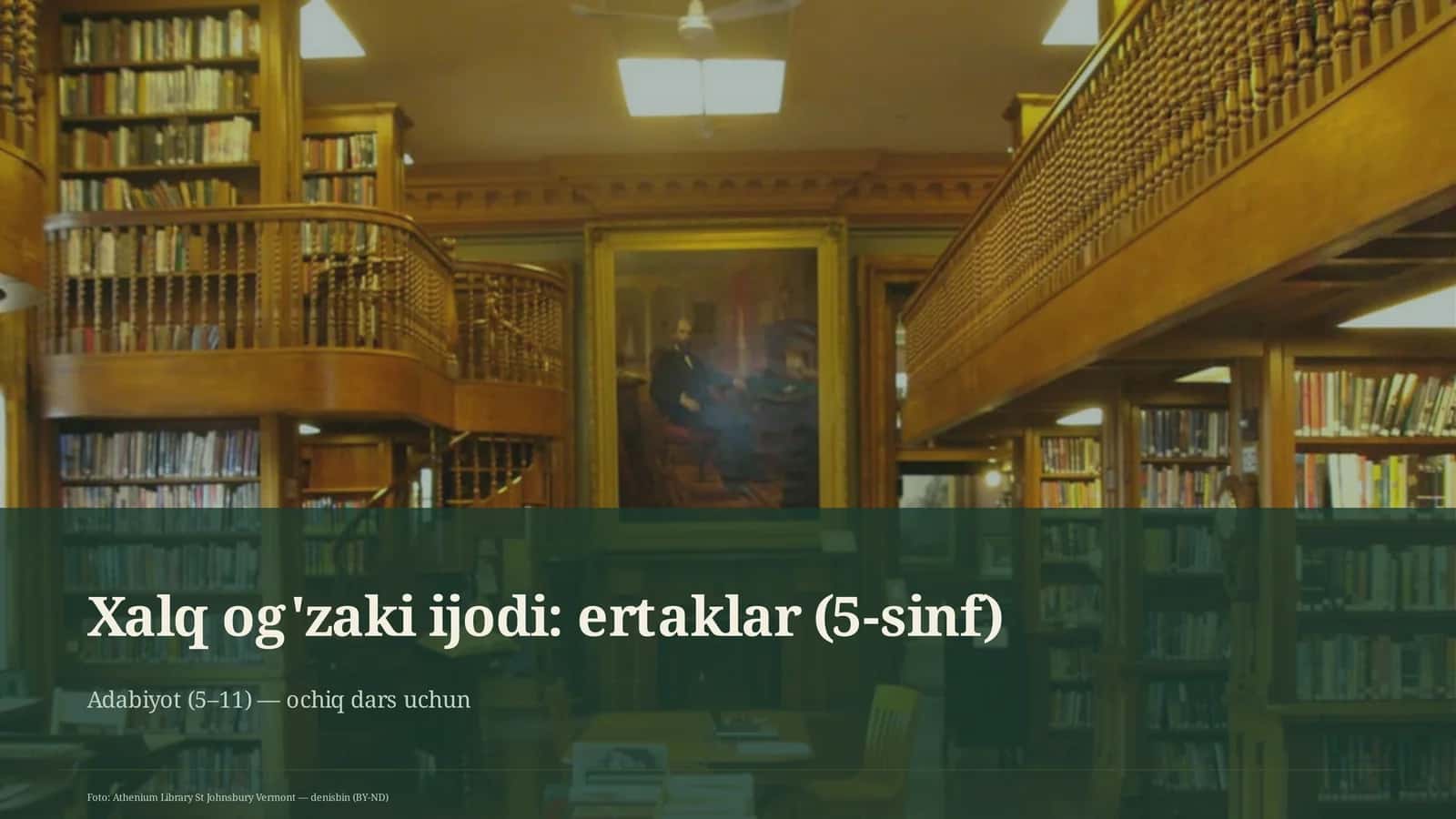 Xalq og'zaki ijodi: ertaklar (5-sinf) 1