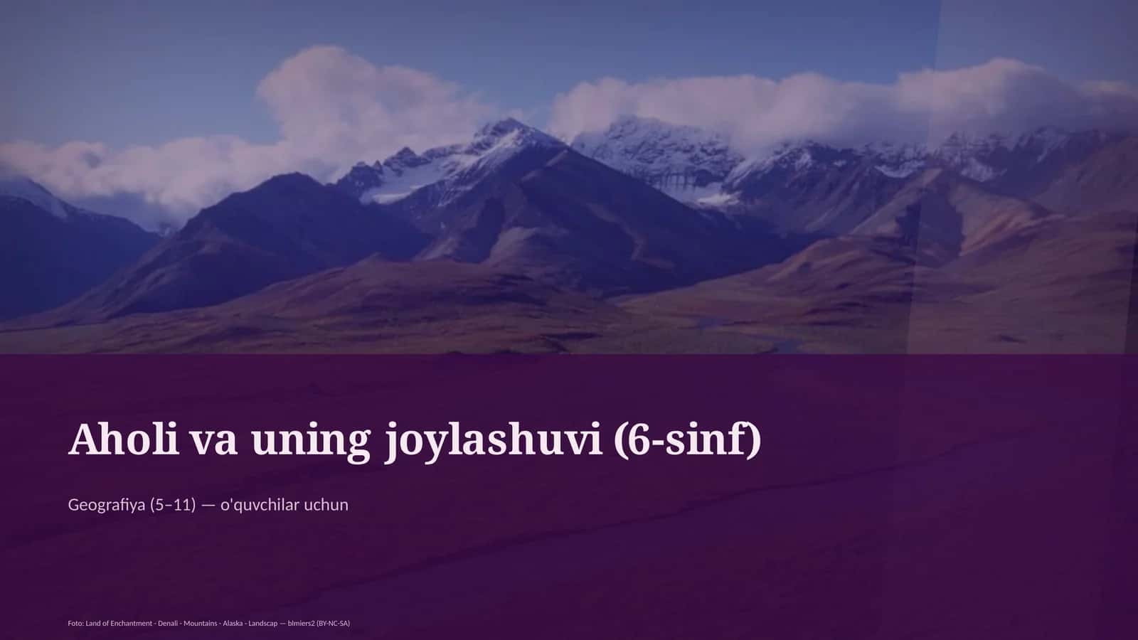 Aholi va uning joylashuvi (6-sinf) 1