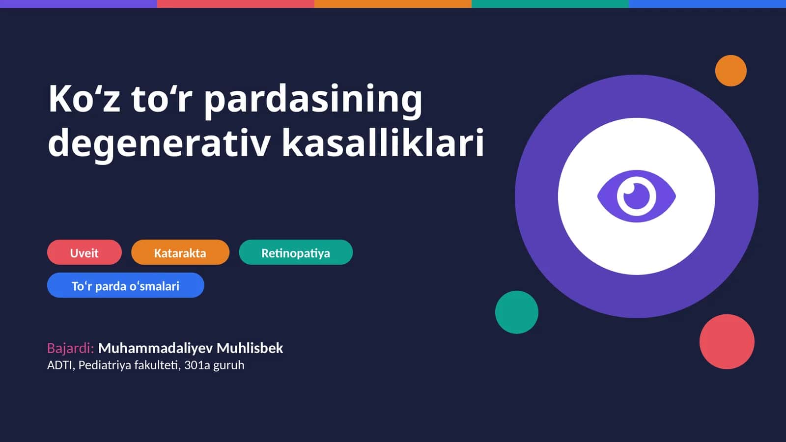 Ko‘z to‘r pardasining degenerativ kasalliklari 1