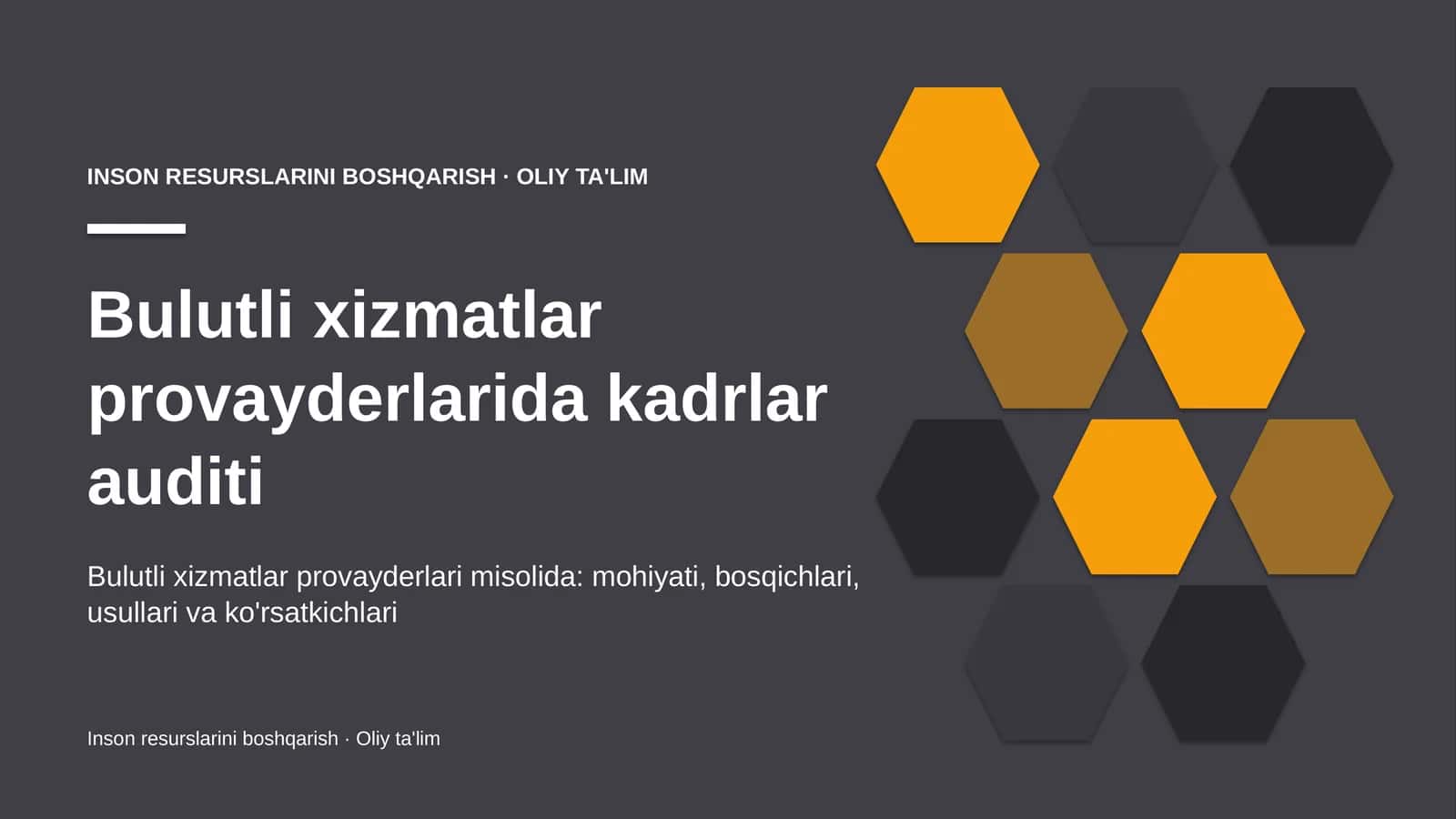 Bulutli xizmatlar provayderlarida kadrlar auditi 1