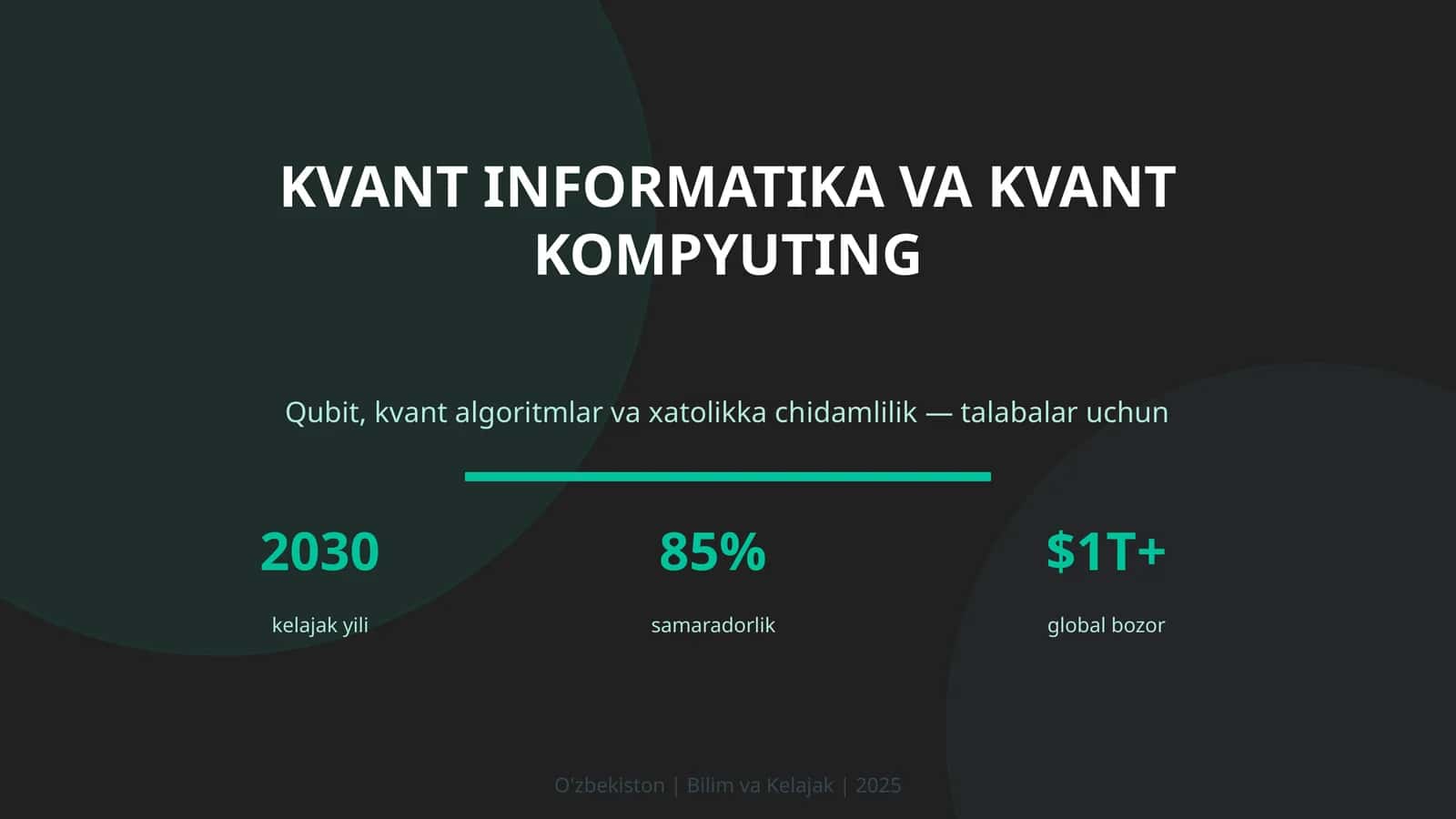 KVANT INFORMATIKA VA KVANT KOMPYUTING 1