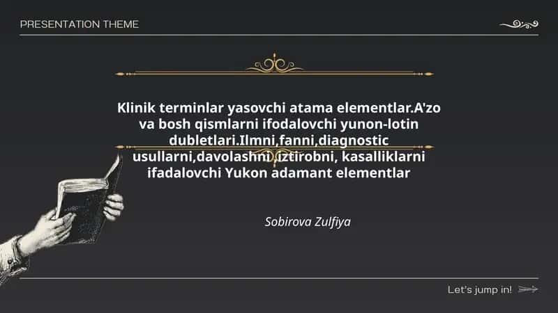 Klinik terminlar yasovchi atama elementlar 1