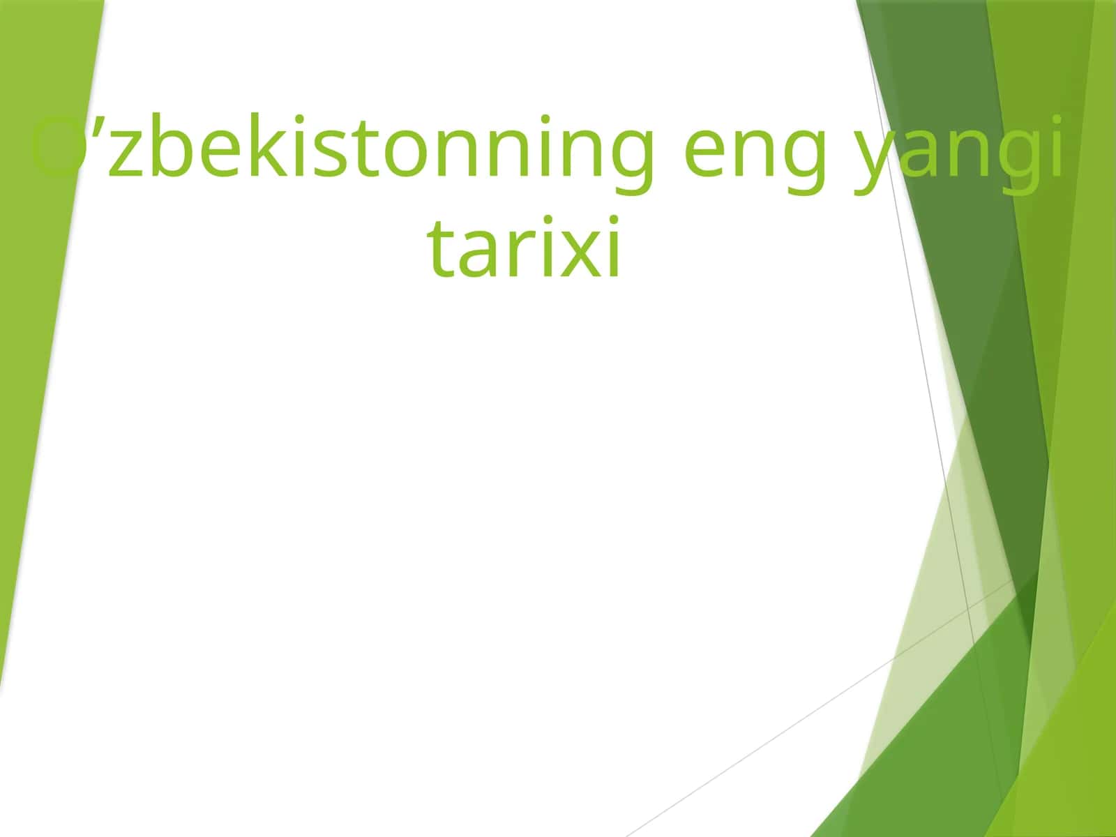 O‘zbekistonning eng yangi tarixi 1
