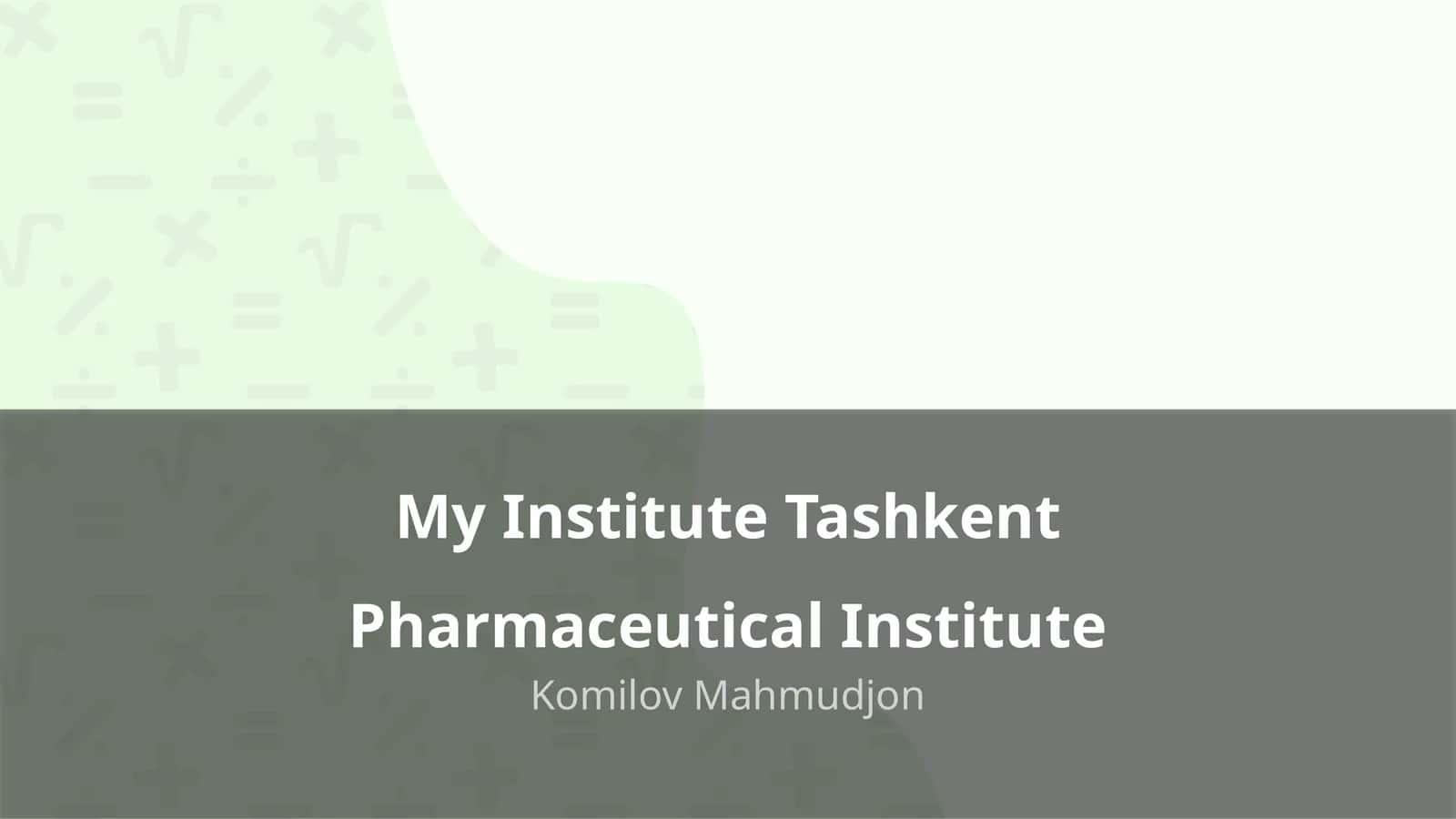 Tashkent Pharmaceutical Institute 1