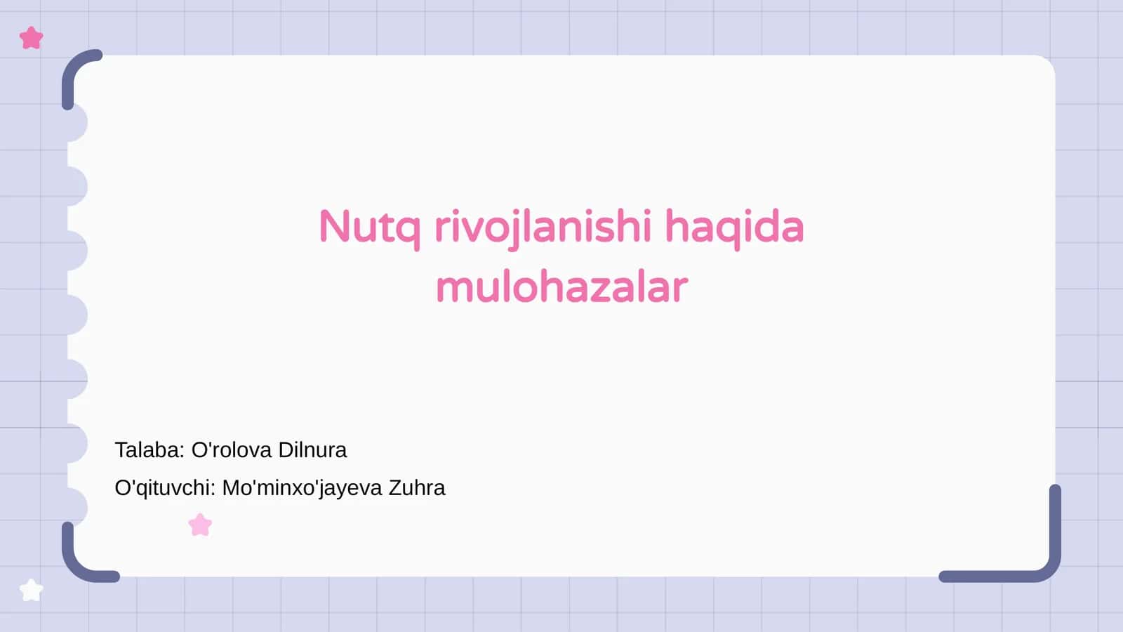 Nutq rivojlanishi haqida mulohazalar 1