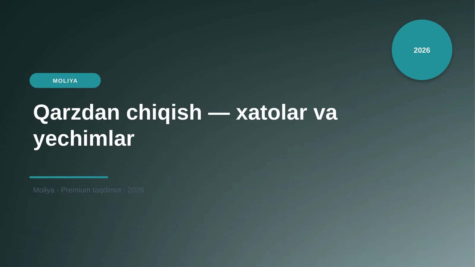 Qarzdan chiqish — xatolar va yechimlar 1
