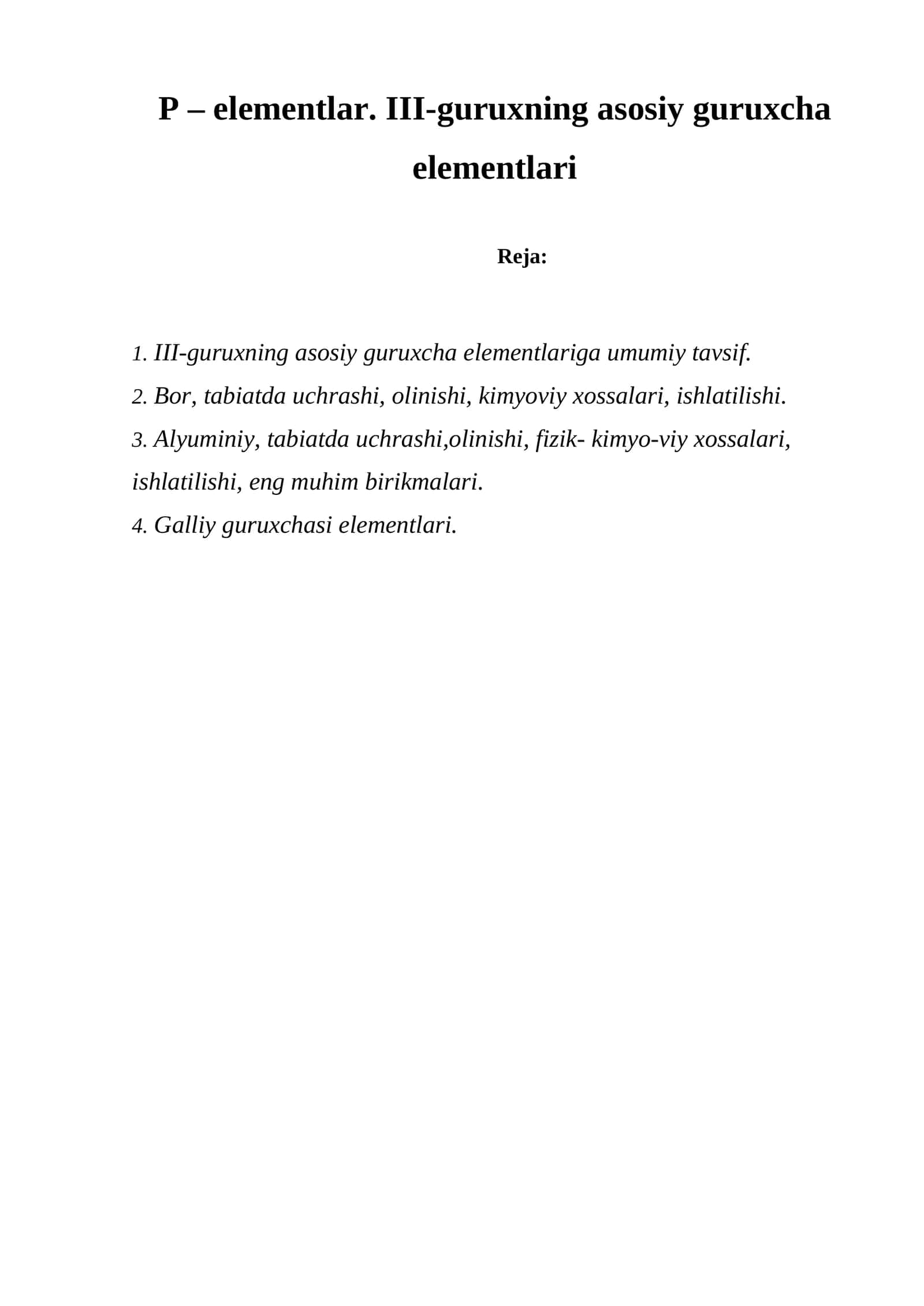 III-guruxning asosiy guruxcha elementlari 1