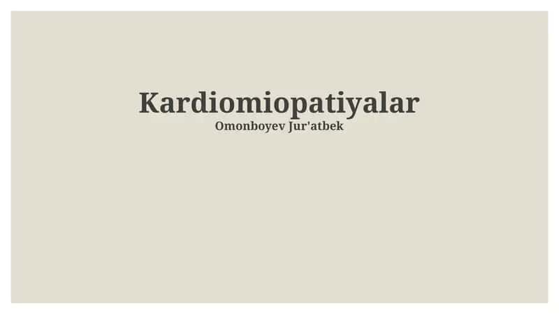 Kardiomiopatiyalar 1