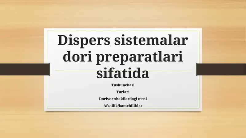 Dispers sistemalar 1
