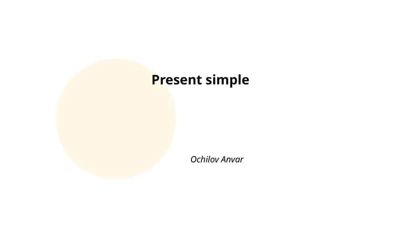 Present simple 1