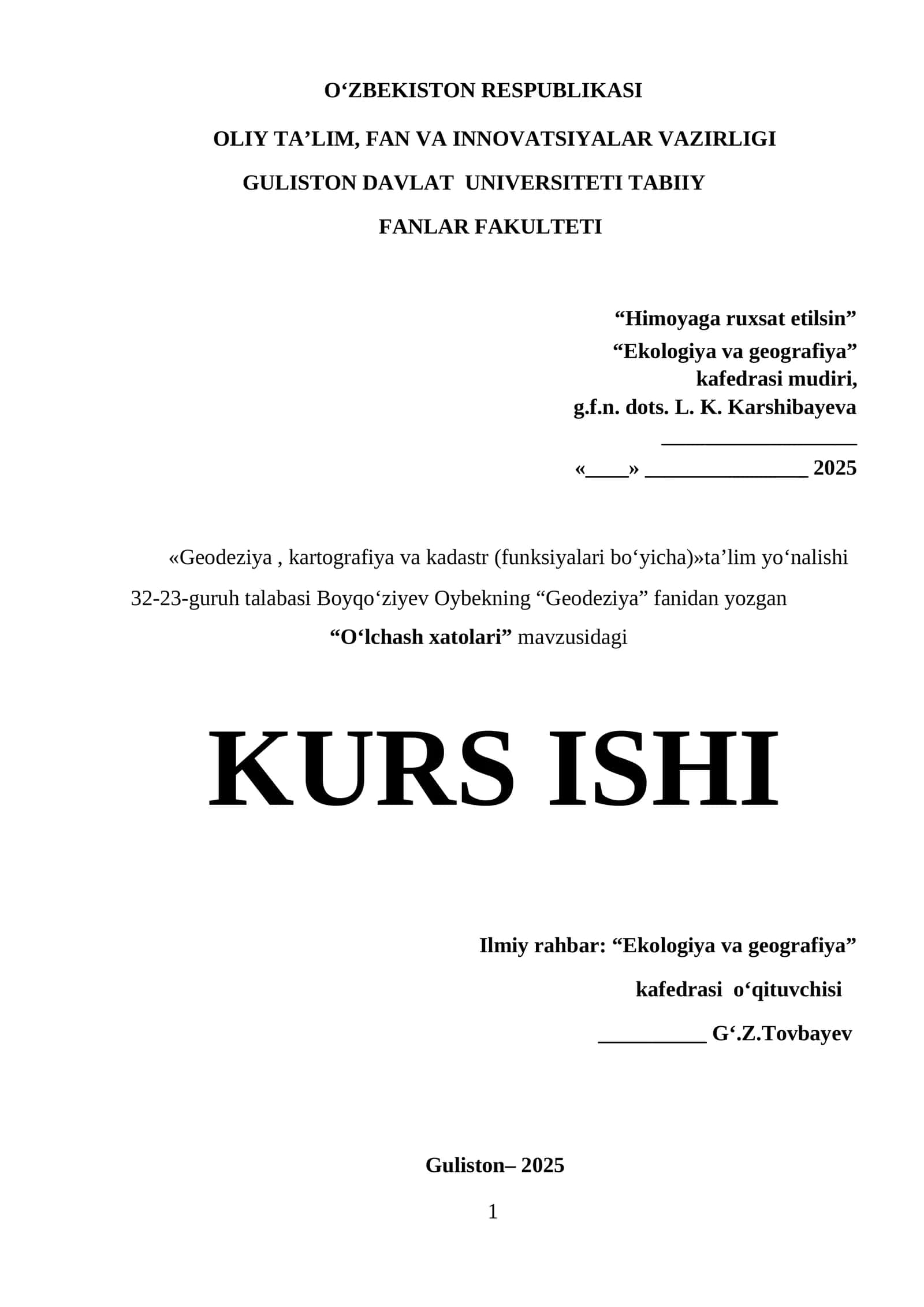O‘lchash xatolari 1