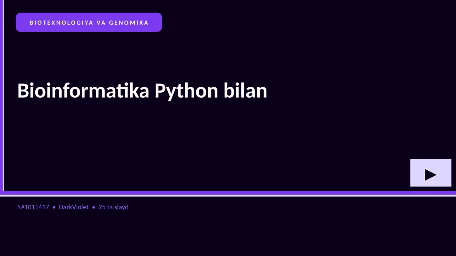 Bioinformatika Python bilan 1