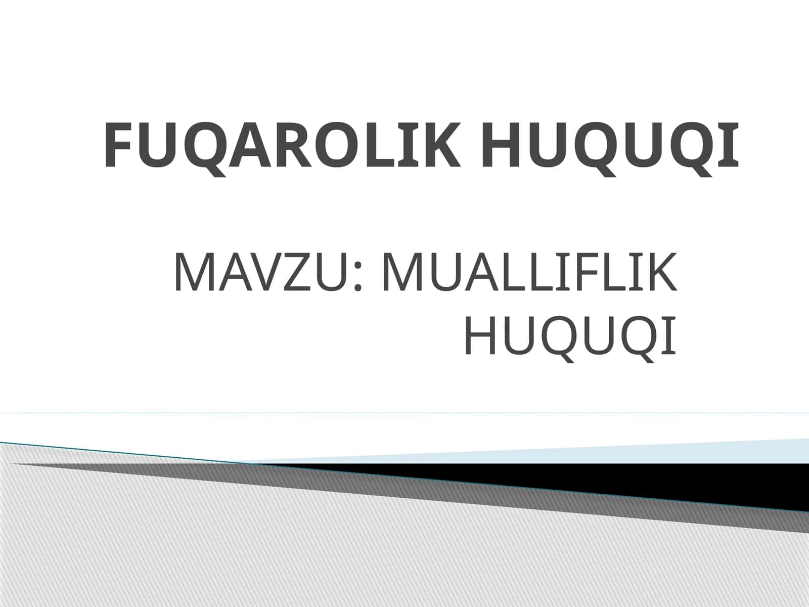MUALLIFLIK HUQUQI 1