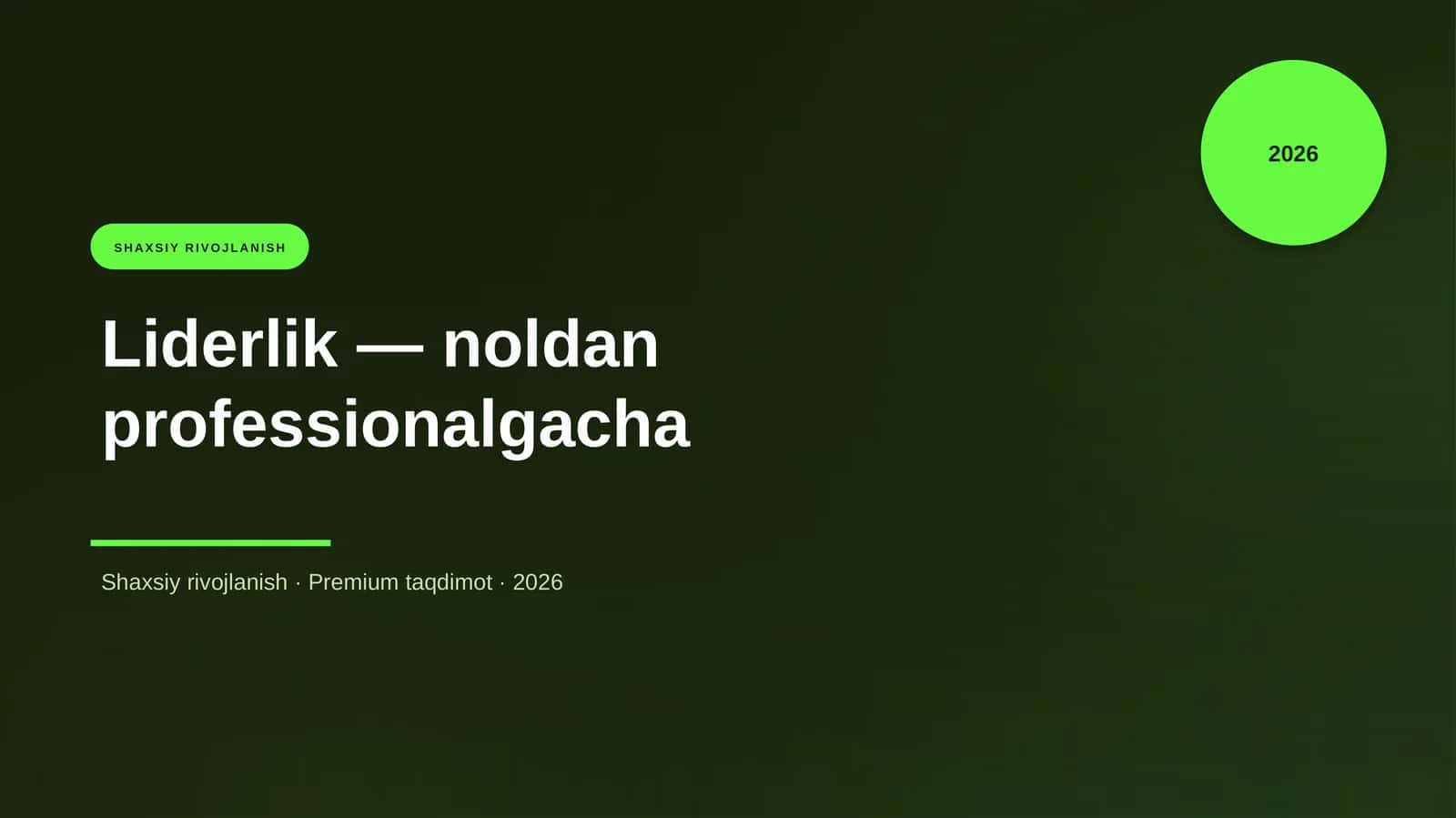 Liderlik — noldan professionalgacha 1