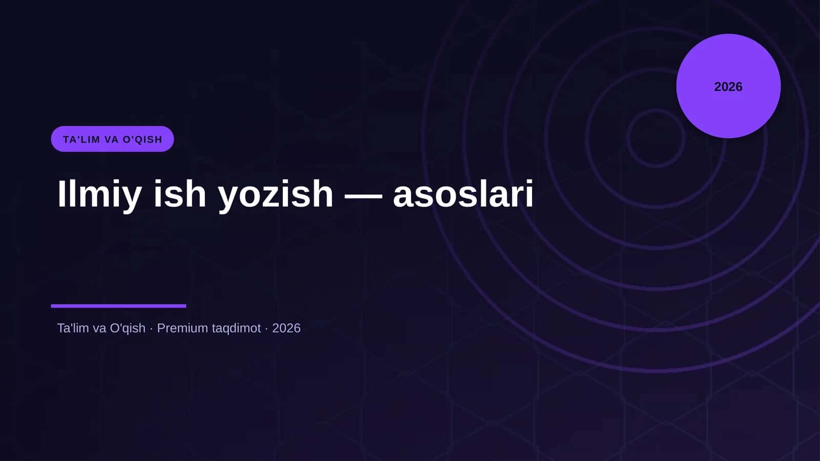 Ilmiy ish yozish — asoslari 1