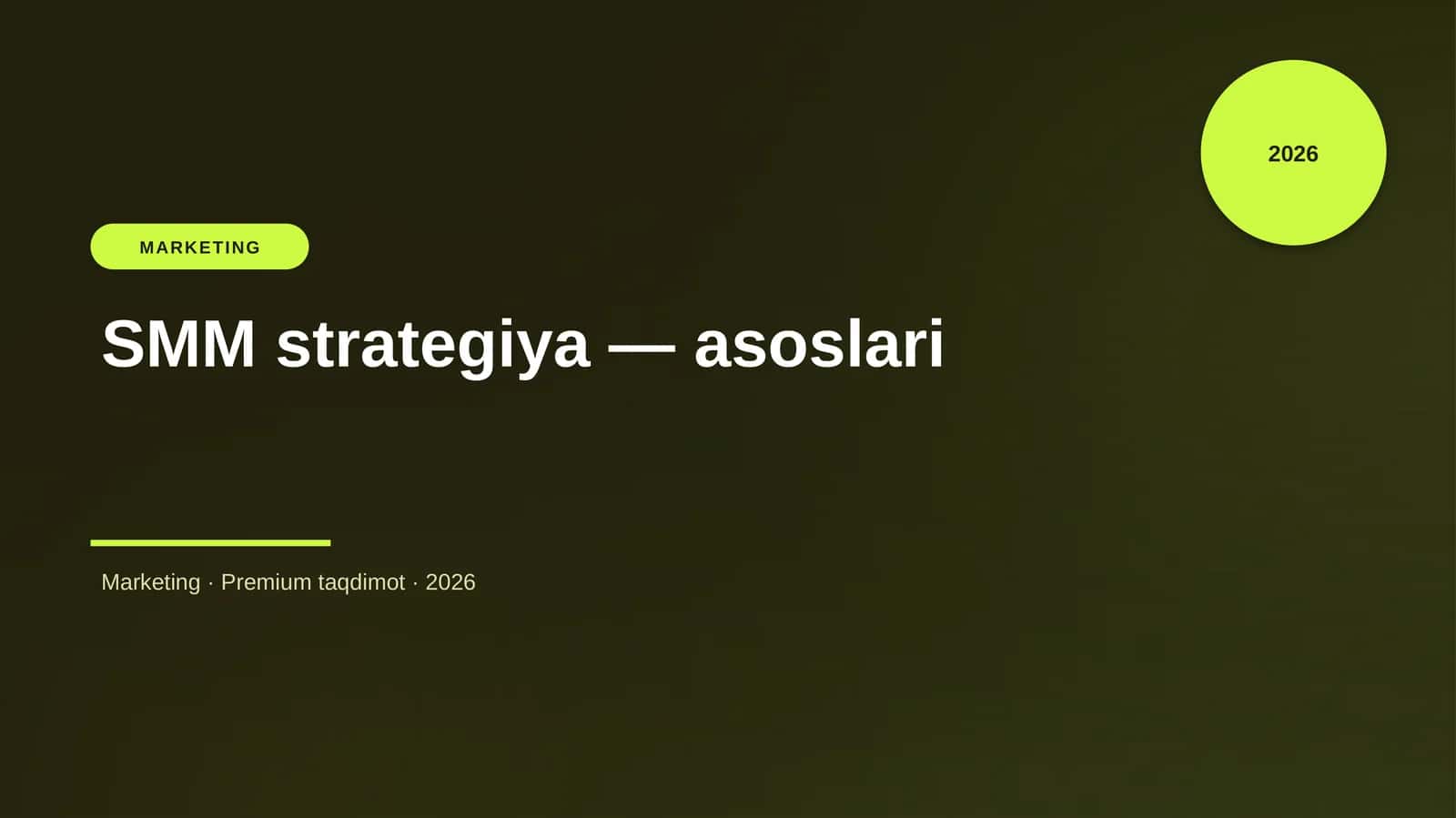 SMM strategiya — asoslari 1