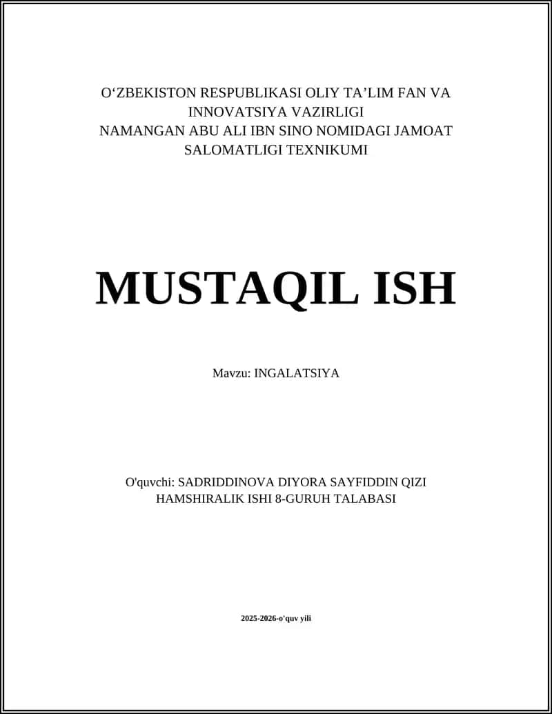 INGALATSIYA 1