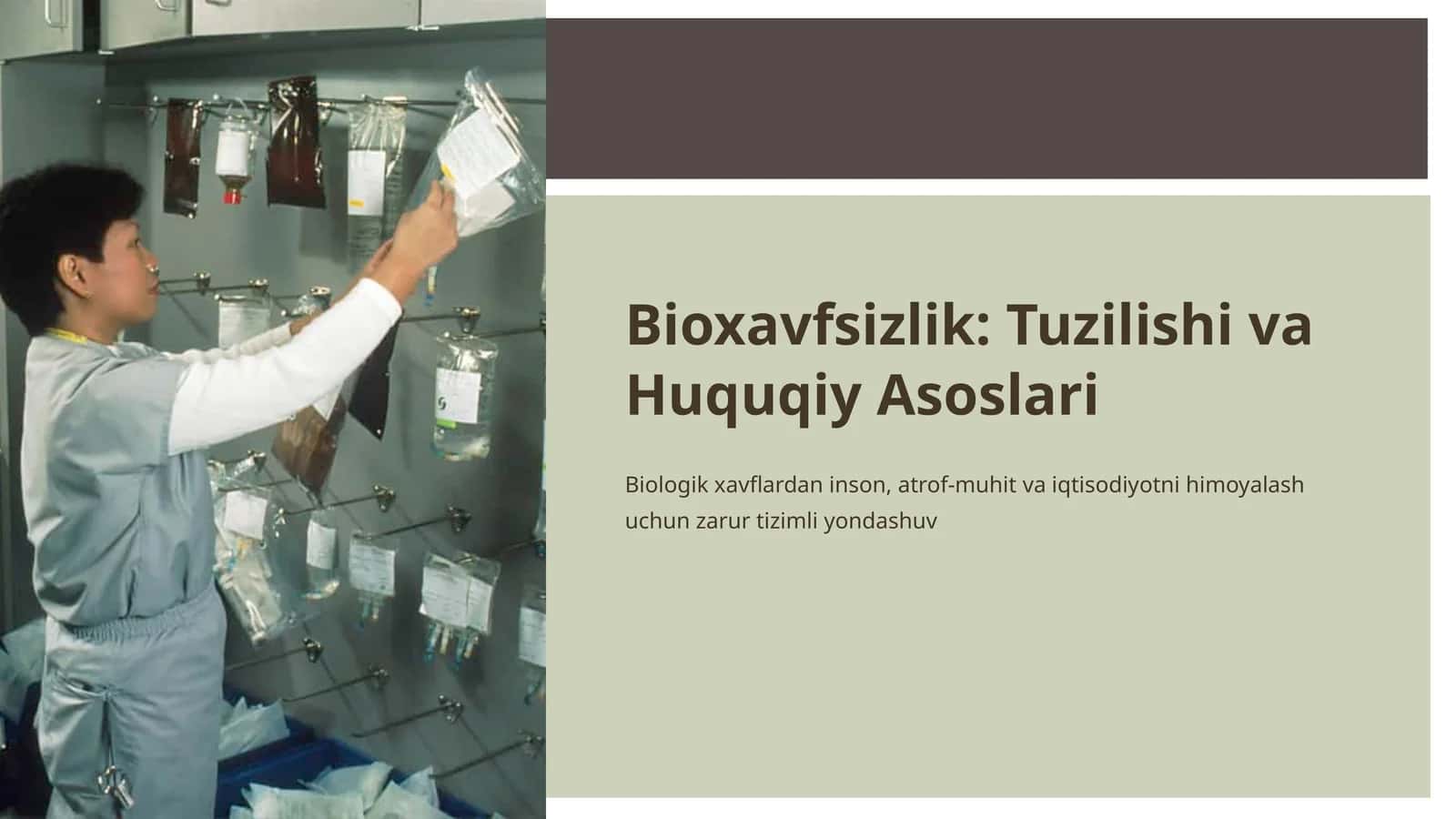 Bioxavfsizlik: Tuzilishi va Huquqiy Asoslari 1