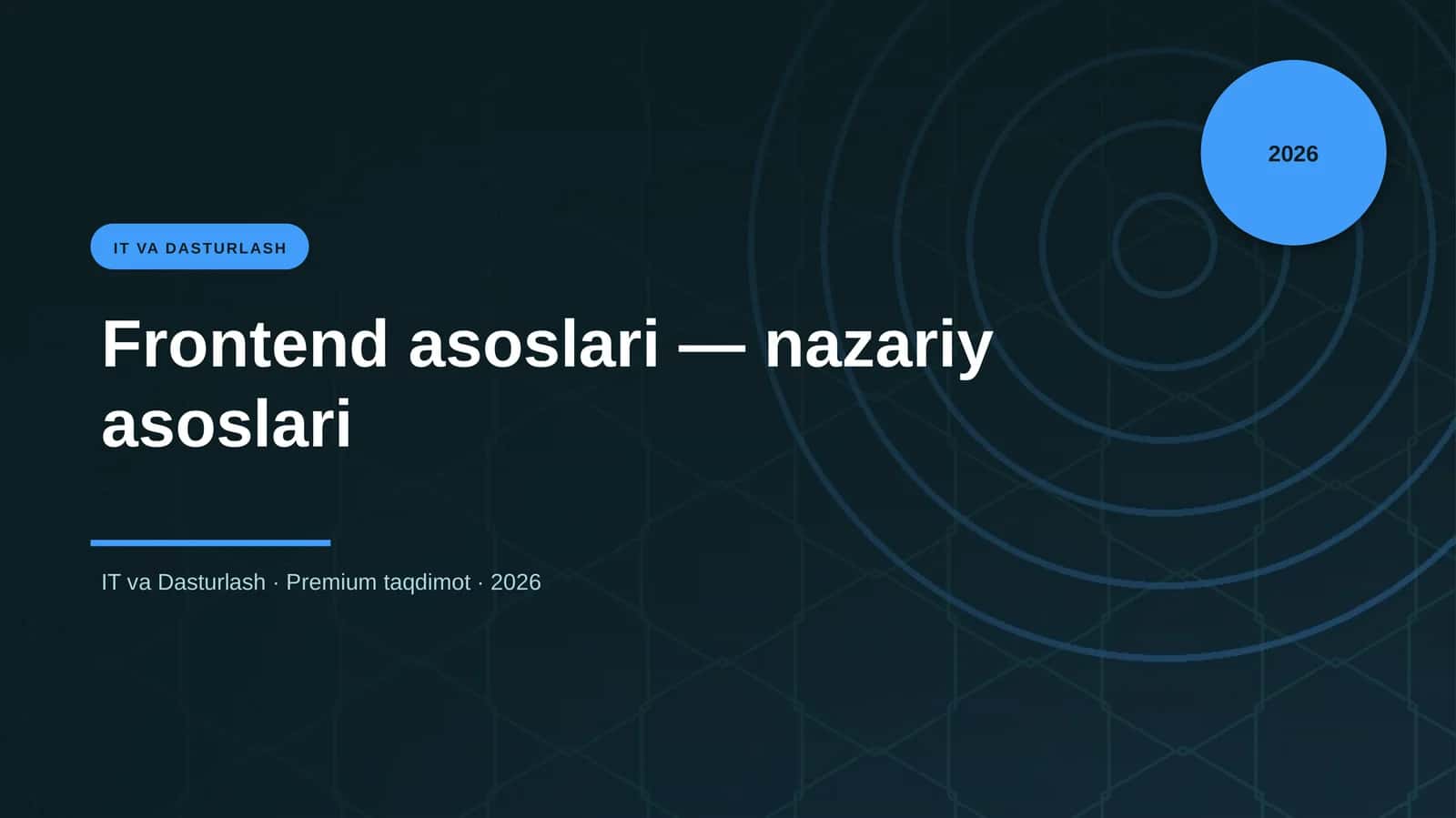 Frontend asoslari — nazariy asoslari 1
