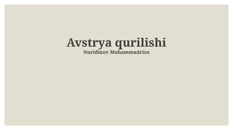 Avstriya qurilishi 1