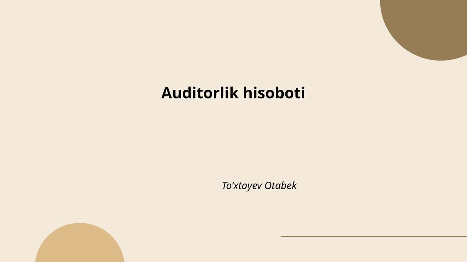 Auditorlik hisoboti 1