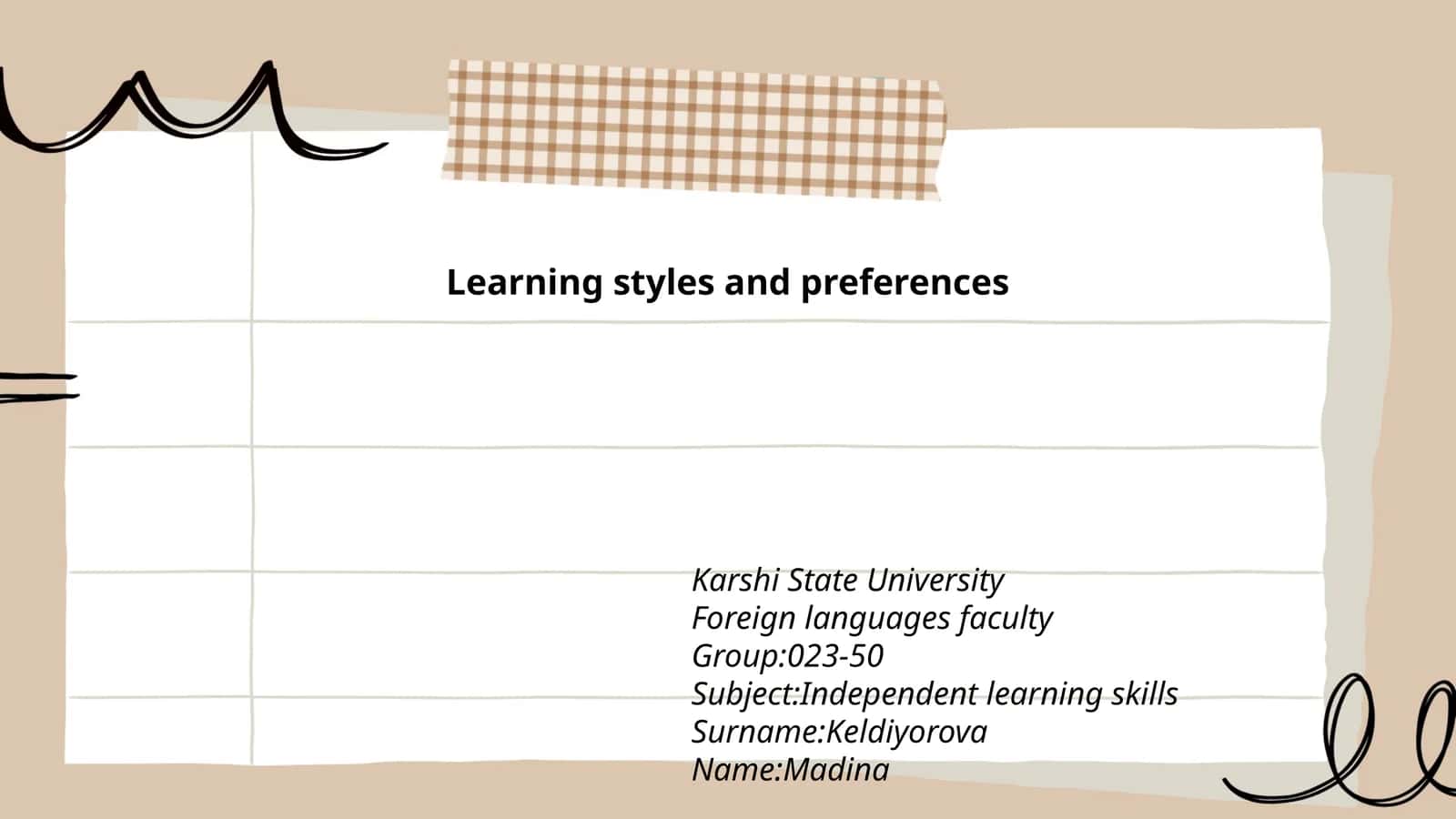 Learning styles and preferences 1