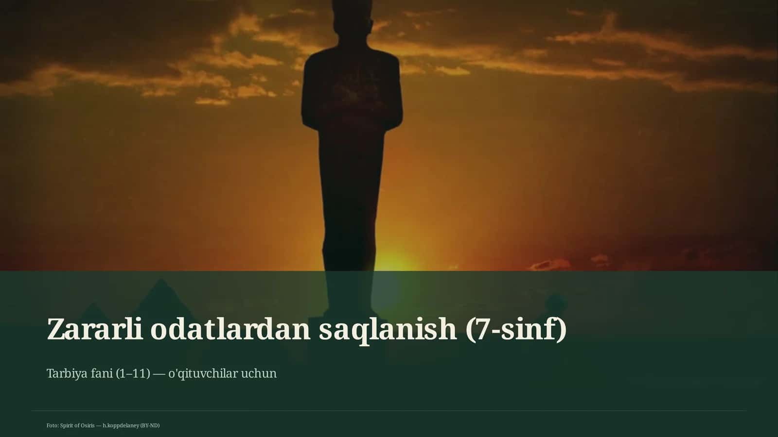 Zararli odatlardan saqlanish (7-sinf) 1
