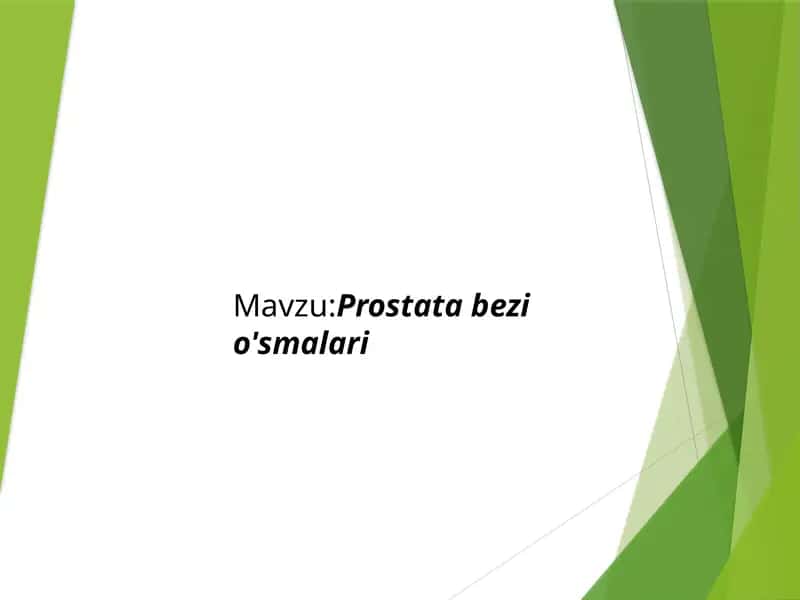 Prostata bezi o'smalari 1