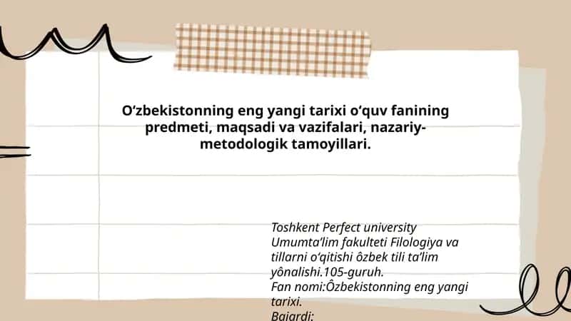 Ôzbekistonning eng yangi tarixi 1