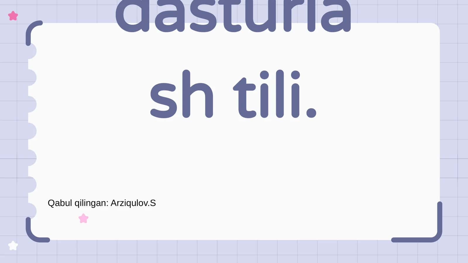Java dasturlash tili 1
