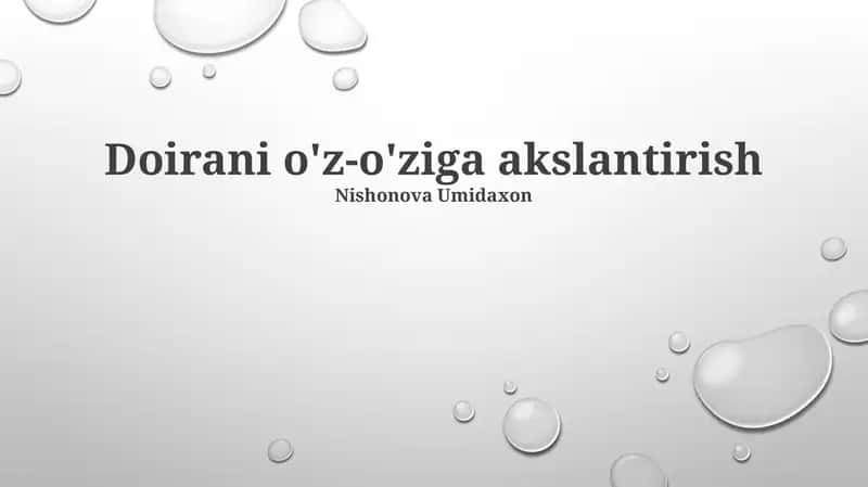 Doirani o'z-o'ziga akslantirish 1