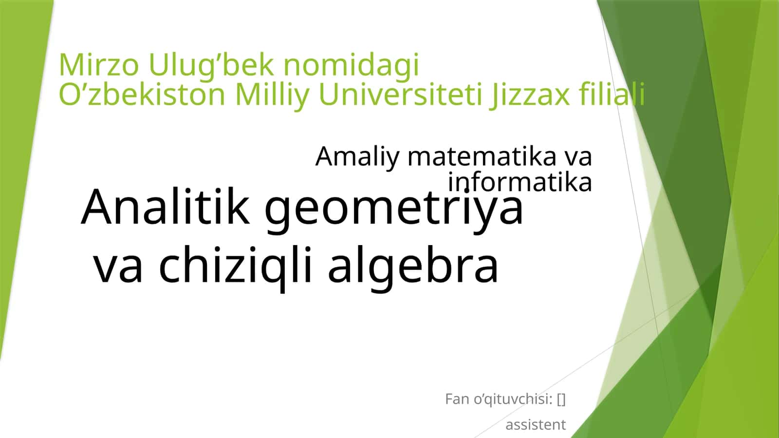 Amaliy matematika va informatika 1