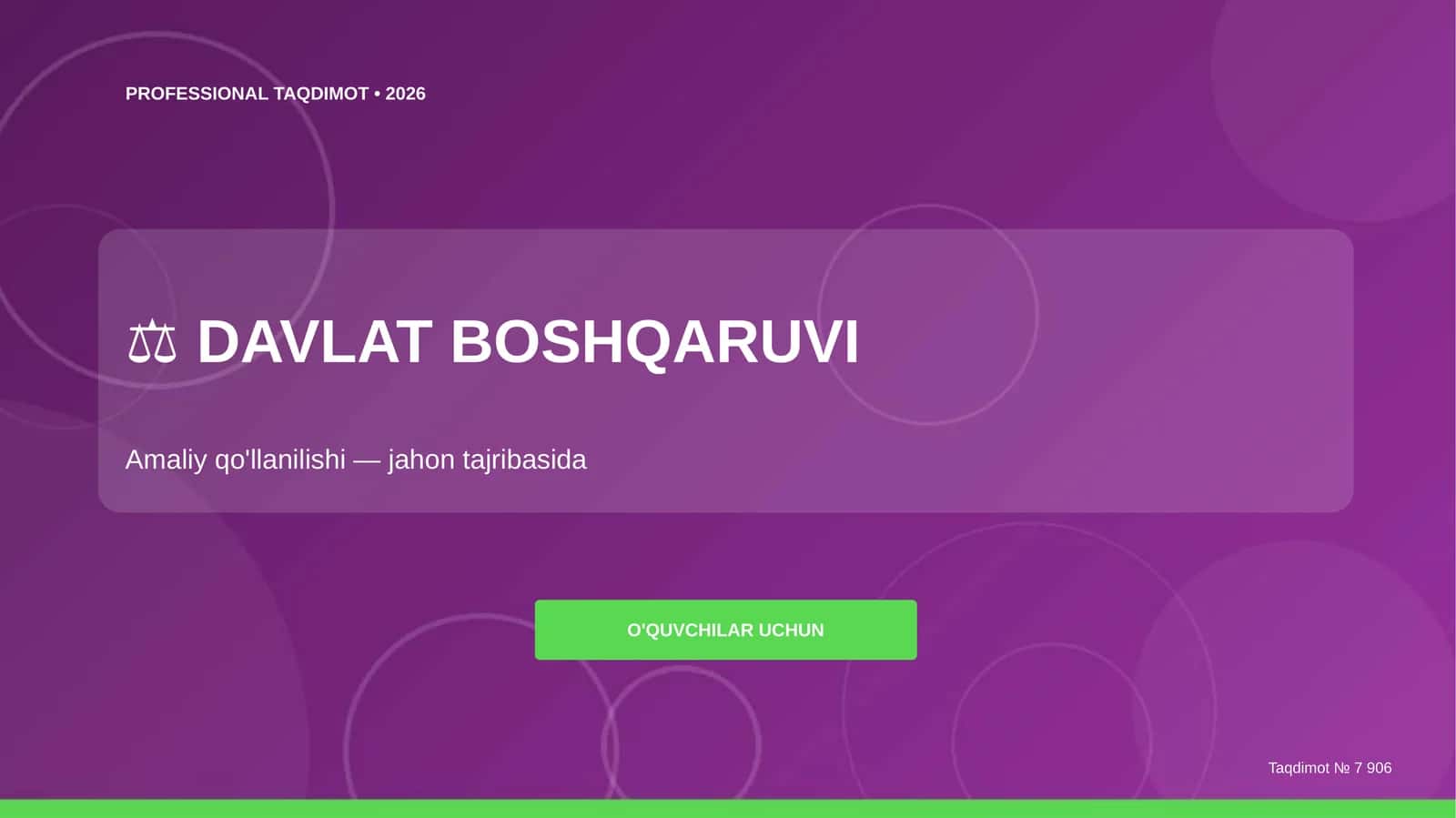 Davlat boshqaruvi: amaliy qo'llanilishi 1