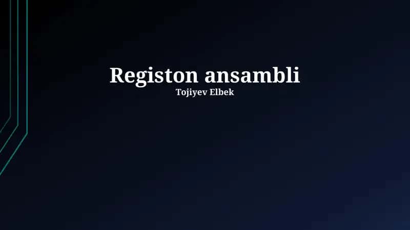 Registon majmuasi 1