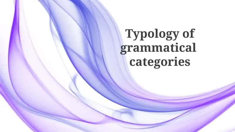 Typology of grammatical categories 1